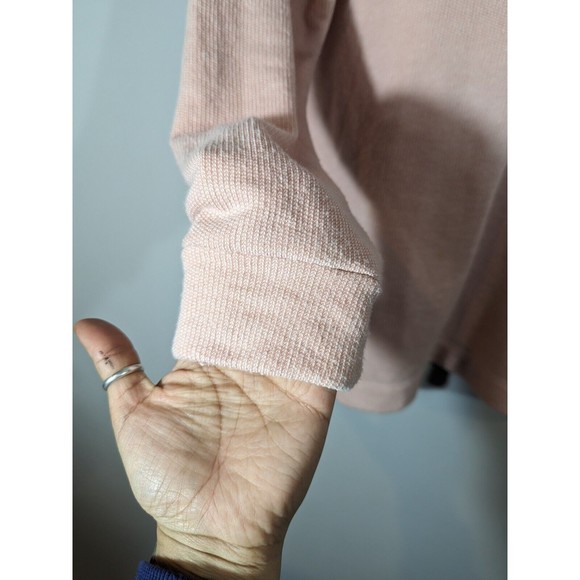 J. Crew Sweater Women M Soft Pink Flunnelneck Fleece Pullover - Picture 3 of 7